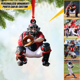Personalized Image Christmas Baseball Wood Ornament Printed 22OCT-HQ03
