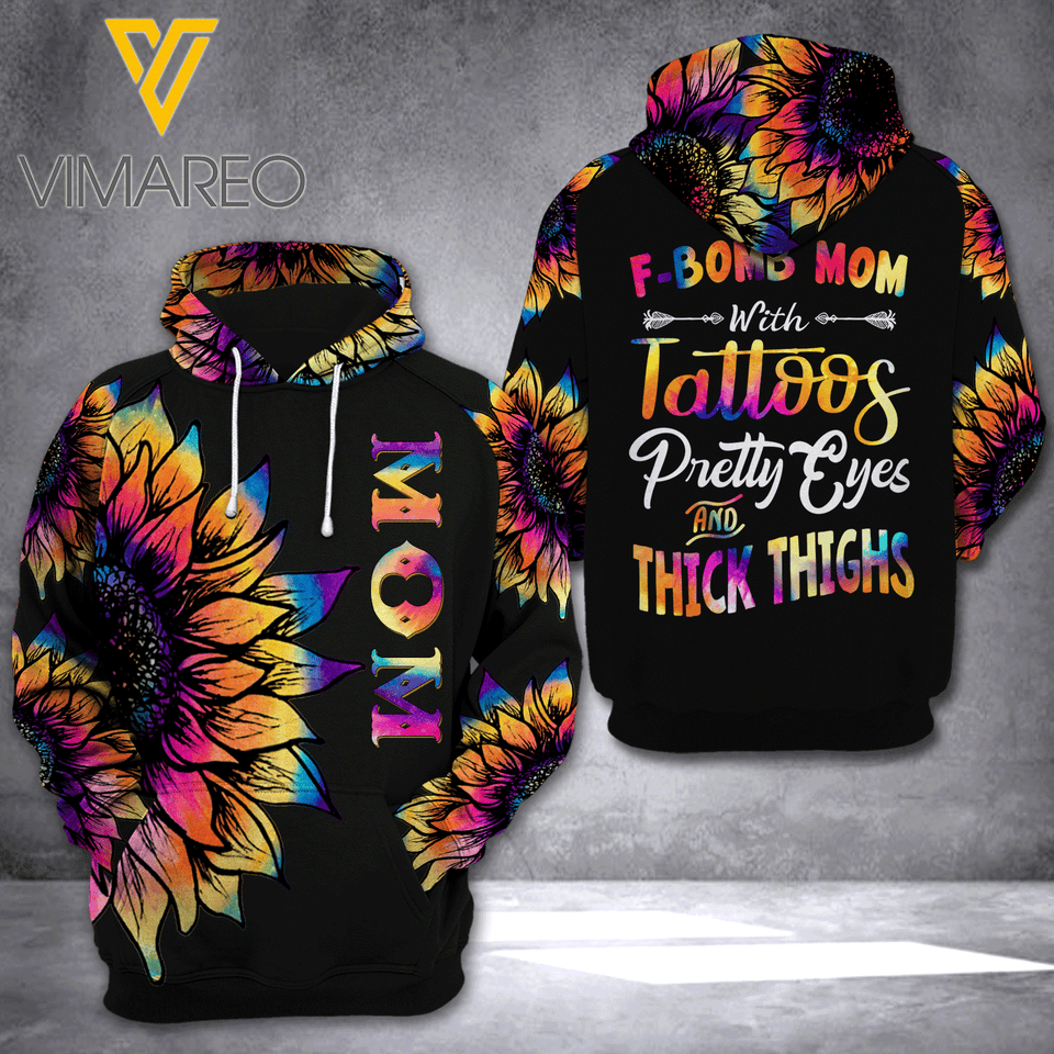 LKH F-BOMB MOM THICK THIGHS HOODIE 3D PRINTED