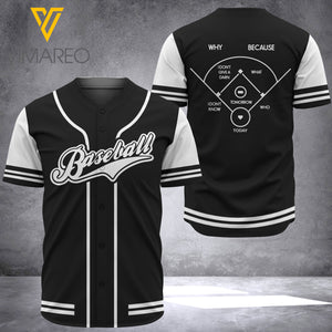 KHMD BASEBALL WHY BECAUSE Jersey  SHIRT 3D PRINTED 0605