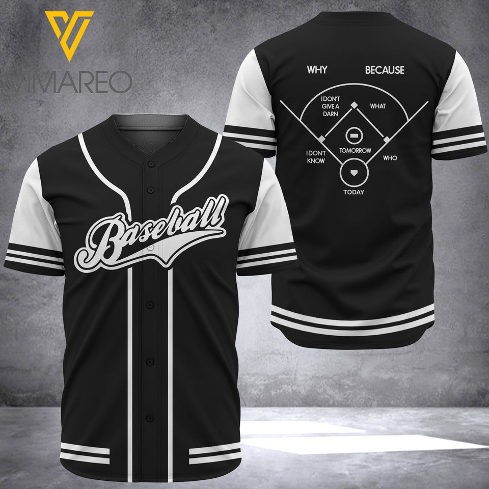 KHMD BASEBALL WHY BECAUSE Jersey  SHIRT 3D PRINTED 0605