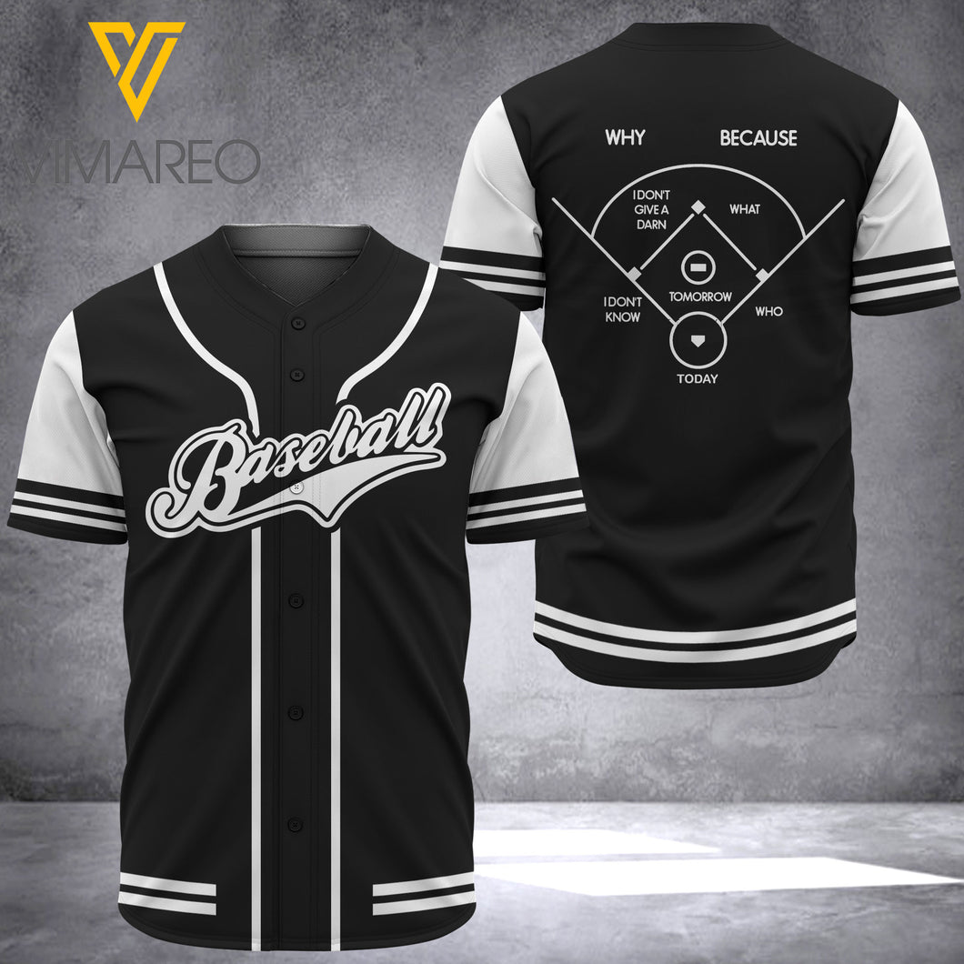KHMD BASEBALL WHY BECAUSE Jersey  SHIRT 3D PRINTED 0605