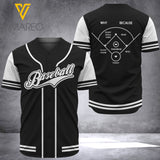 KHMD BASEBALL WHY BECAUSE Jersey  SHIRT 3D PRINTED 0605