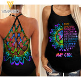 May Girl Criss-Cross Open Back Camisole Tank Top CEWSSH