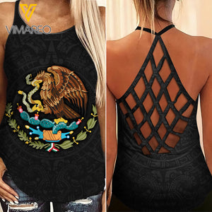 Mexico Criss-Cross Open Back Camisole Tank Top Legging UCHYES2