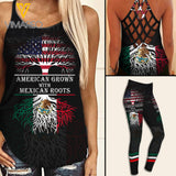 Mexico Criss-Cross Open Back Camisole Tank Top Legging UCHYES3