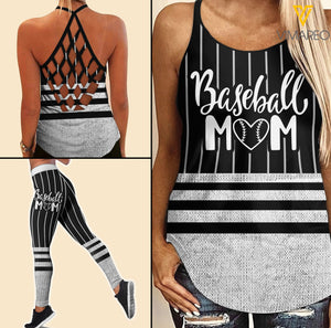 BASEBALL MOM CRISS-CROSS TANK TOP/LEGGING