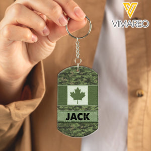 PERSONALIZED CANADIAN SOLDIER/VETERANS KEYCHAIN 22MAR-LN01