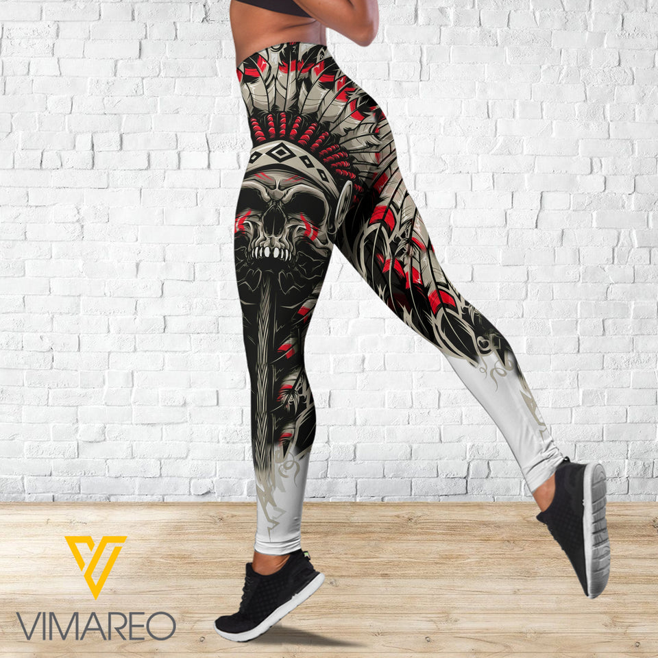 Native Girl Criss-Cross Open Back Camisole Tank Top Legging
