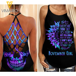 November Girl Criss-Cross Open Back Camisole Tank Top GHMFL