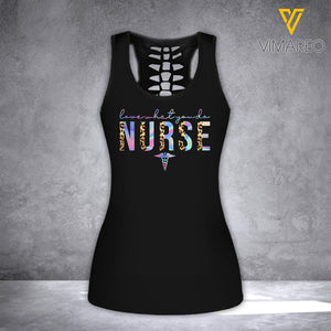 Nurse Criss-Cross Open Back Camisole Tank Top Legging REWUD