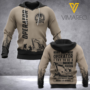 Heavy Equipment Operator 3D printed hoodie KSU