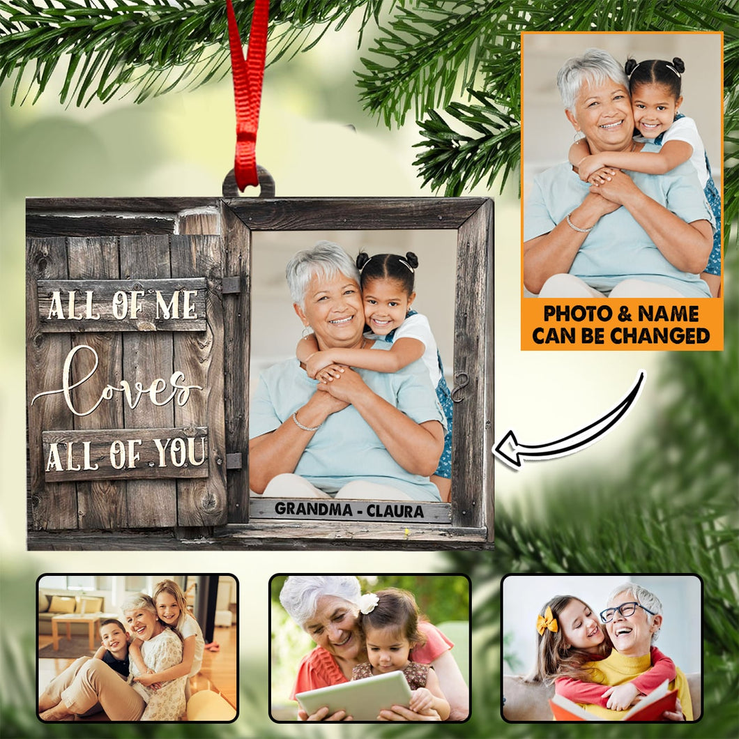 Personalized Image Grandma Kid Christmas Wood Ornament Printed 22OCT-HY03