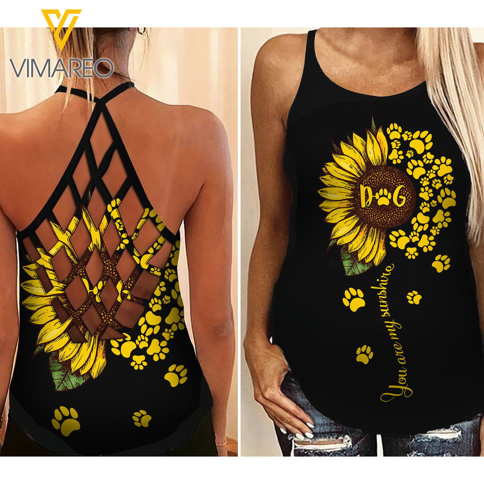 Paws Criss-Cross Open Back Camisole Tank Top XMDEY