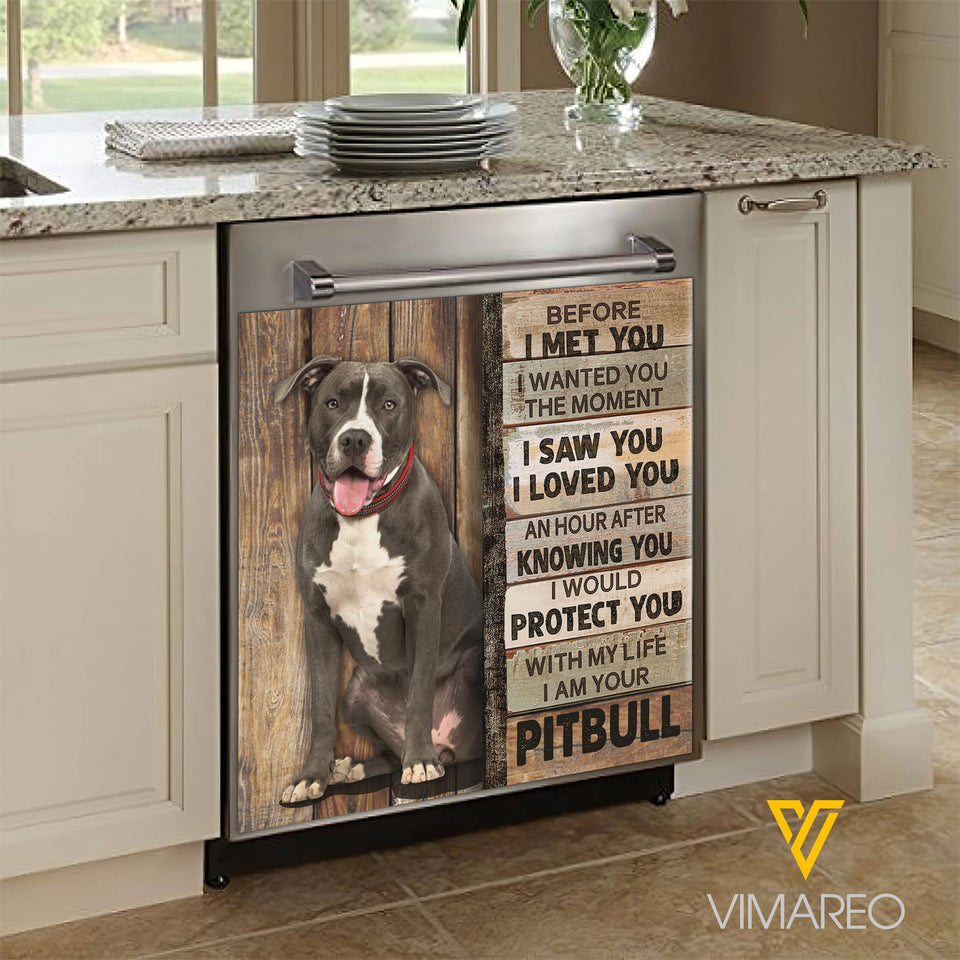 Pit Bull Dog Kitchen Dishwasher Cover