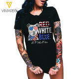 Red White Blue and Pit Bull Dog Tshirt RWBTL
