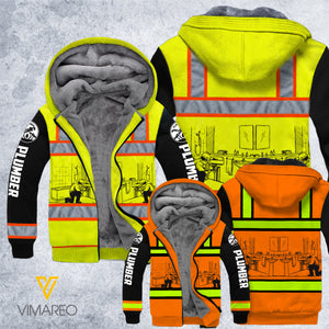 PLUMBER SAFETY FLEECE HOODIE 3D PRINTED 040221