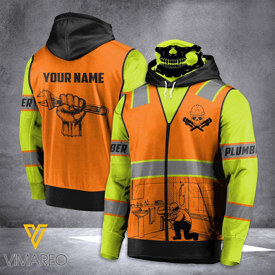 PERSONALIZED PLUMBER CUSTOMIZE MASK HOODIE 3D PRINTED LC