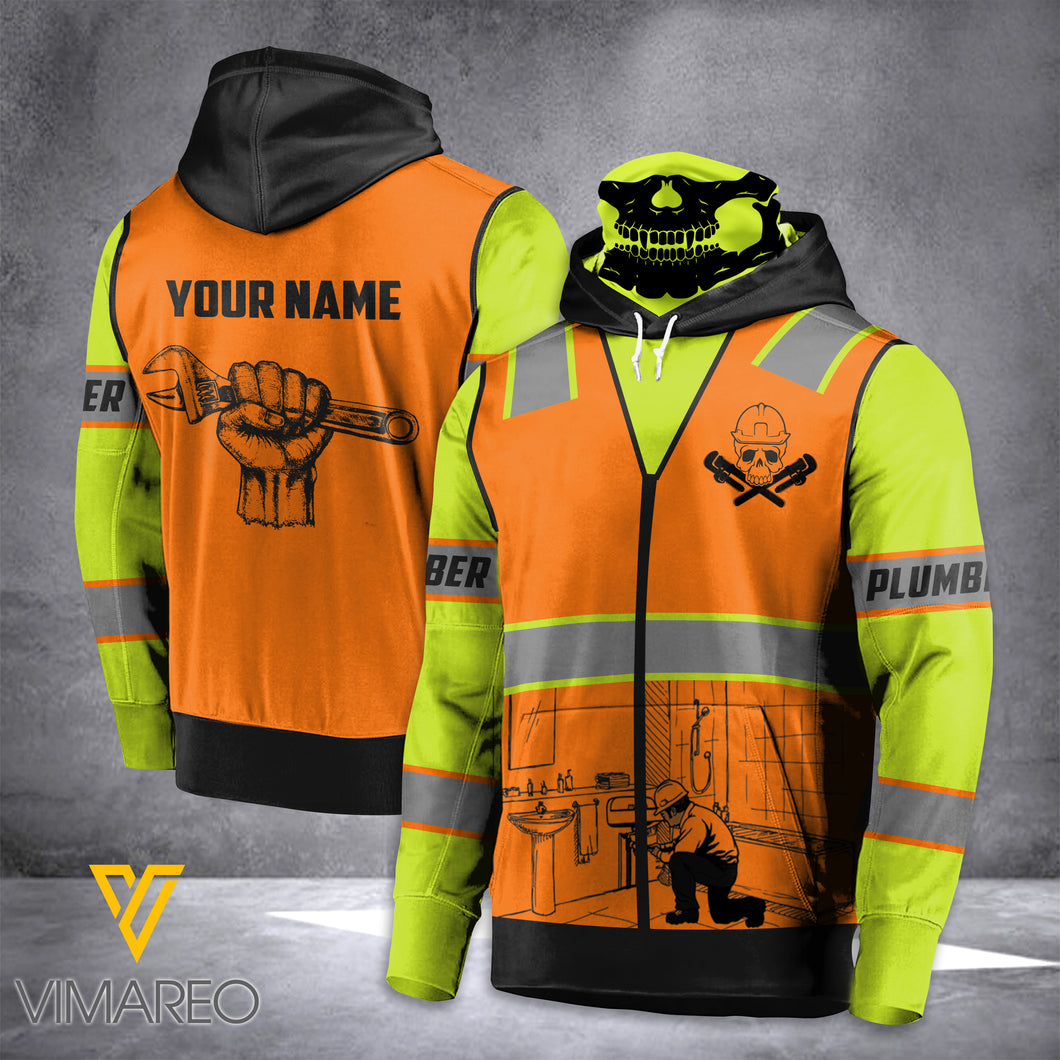 PERSONALIZED PLUMBER CUSTOMIZE MASK HOODIE 3D PRINTED LC