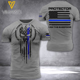 U.S Thin Blue Line TSHIRT 3D PRINTED AUG-NL25