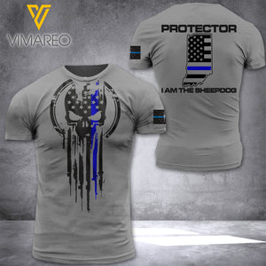 Indiana Thin Blue Line TSHIRT 3D PRINTED AUG-NL25