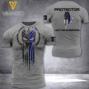 Maine Thin Blue Line TSHIRT 3D PRINTED AUG-NL25