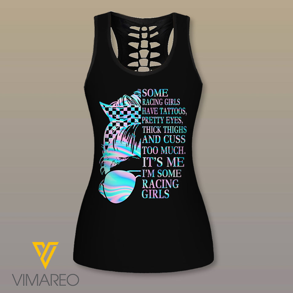 Racing Girl Criss-Cross Open Back Camisole Tank Top Legging MRGCL1