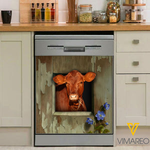 Red Angus cattle Kitchen Dishwasher Cover