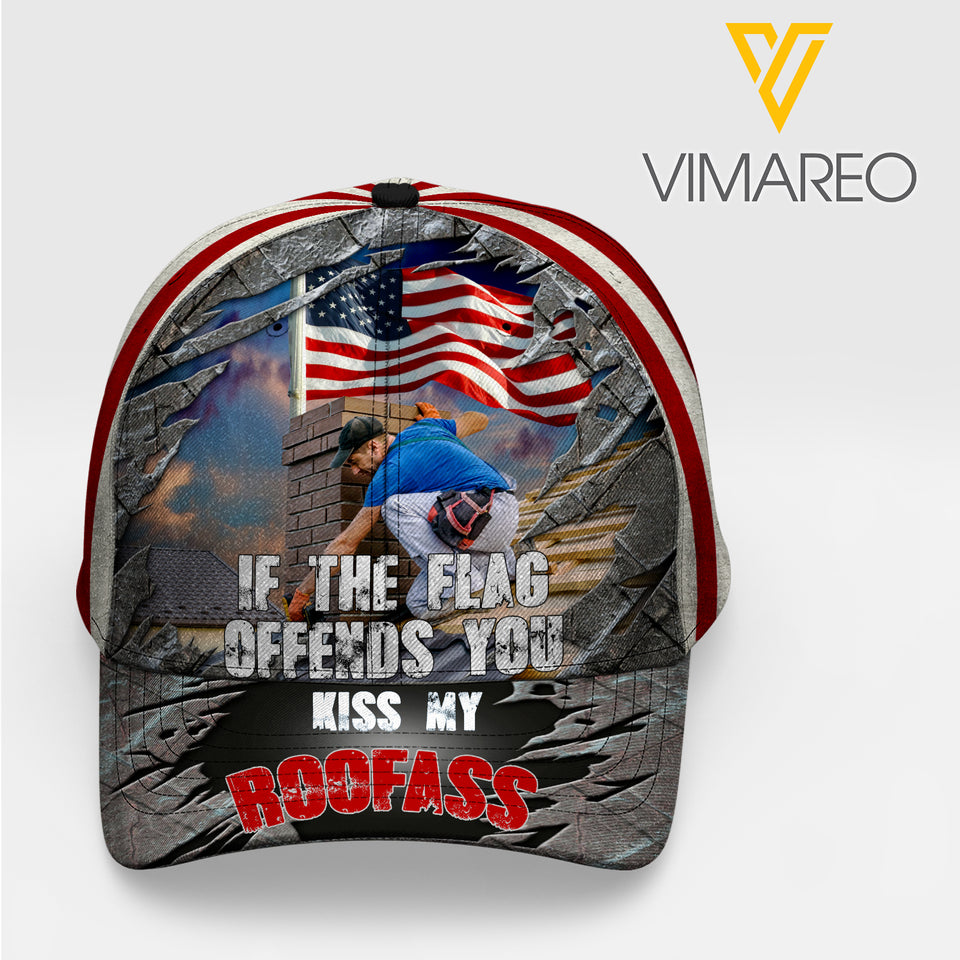 If The Flag Offends You Kiss My Roofass Peaked Cap 3D SEP-NL14