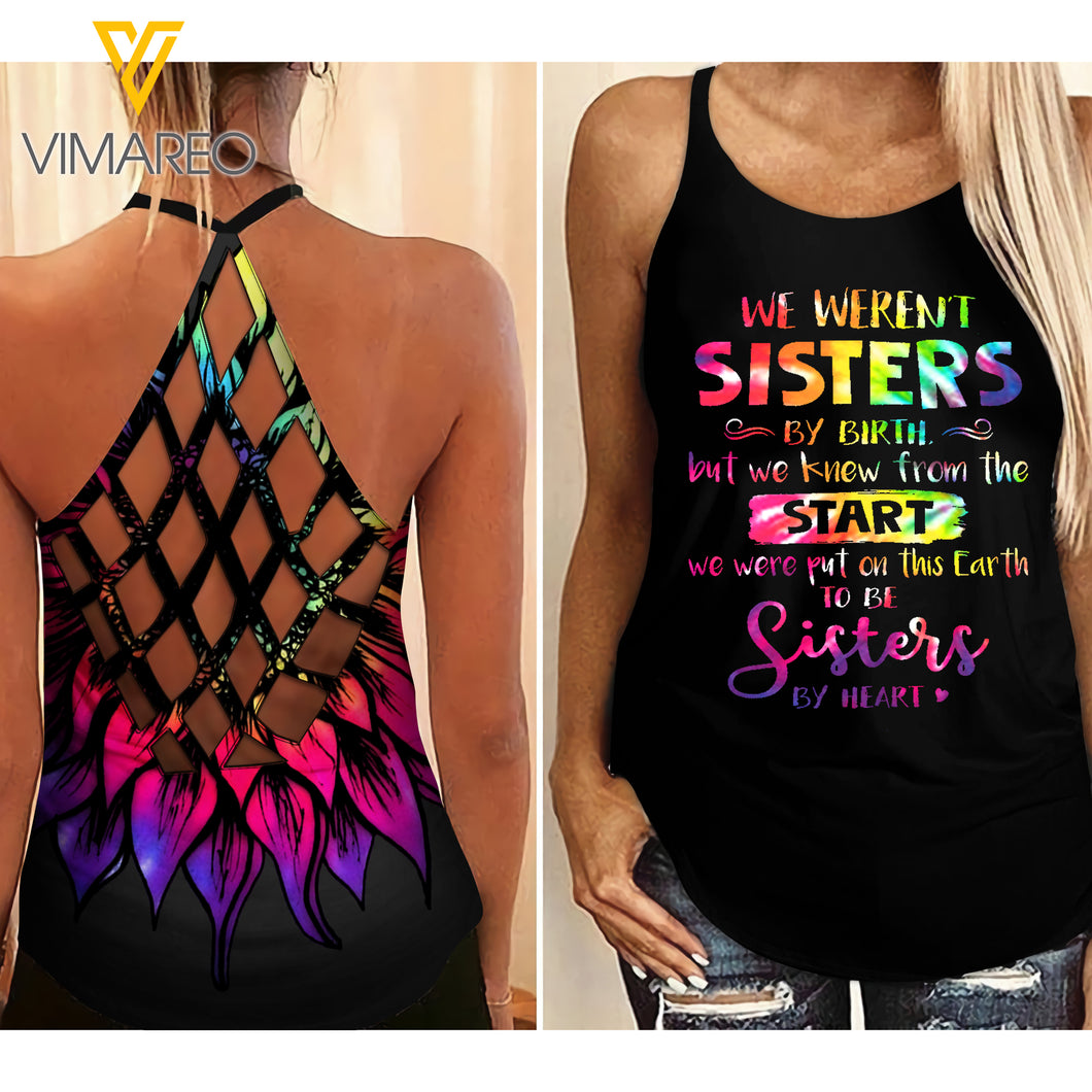 Sisters Criss-Cross Open Back Camisole Tank Top QSSKEU