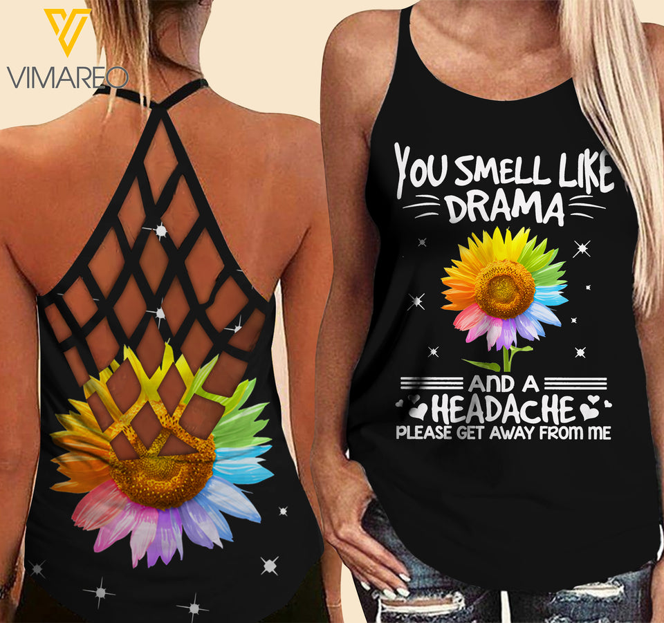 Smell Criss-Cross Open Back Camisole Tank Top AKDJEW
