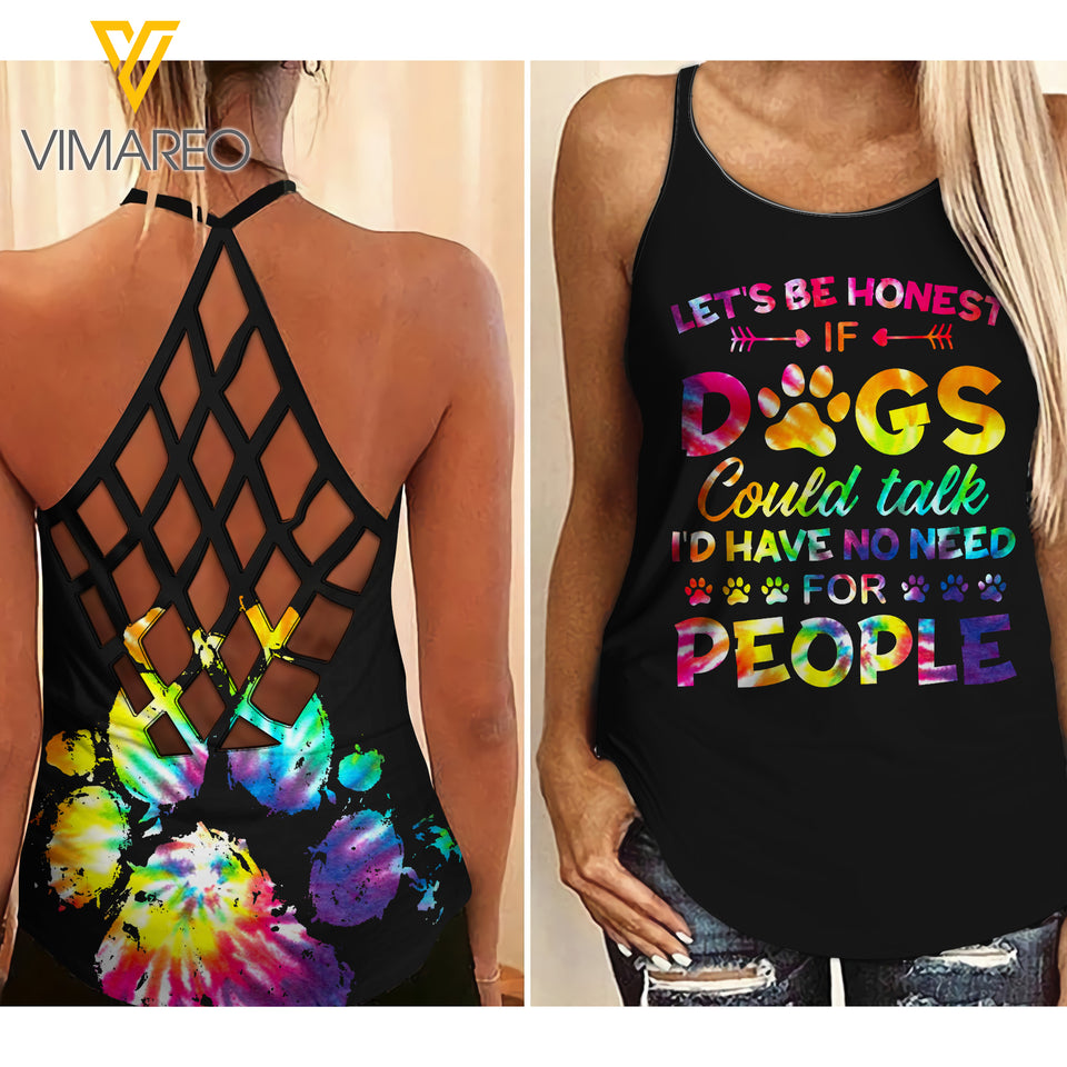Talk Stories Criss-Cross Open Back Camisole Tank Top TKERH