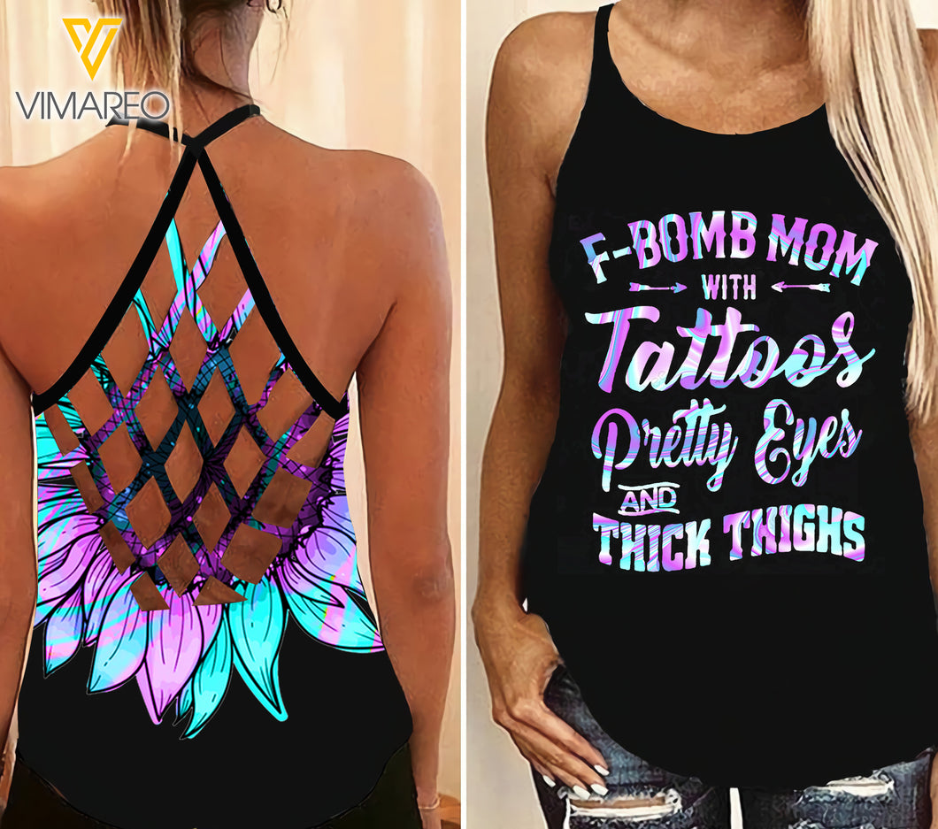 KHMD F-BOBM MOM Girl Criss-Cross Tank Top 0504