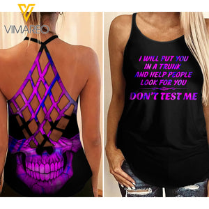 Test Criss-Cross Open Back Camisole Tank Top TDKEH