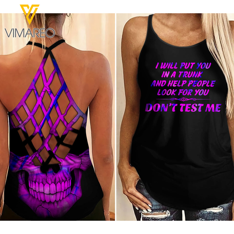 Test Criss-Cross Open Back Camisole Tank Top TDKEH