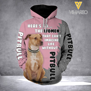 WOMAN WITHOUT PITBULL DOG  3D HOODIE PRINTED TNVQ2309