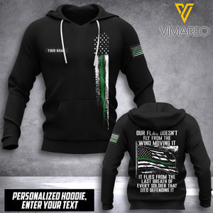 Personalized US Veteran 3D printed hoodie SST
