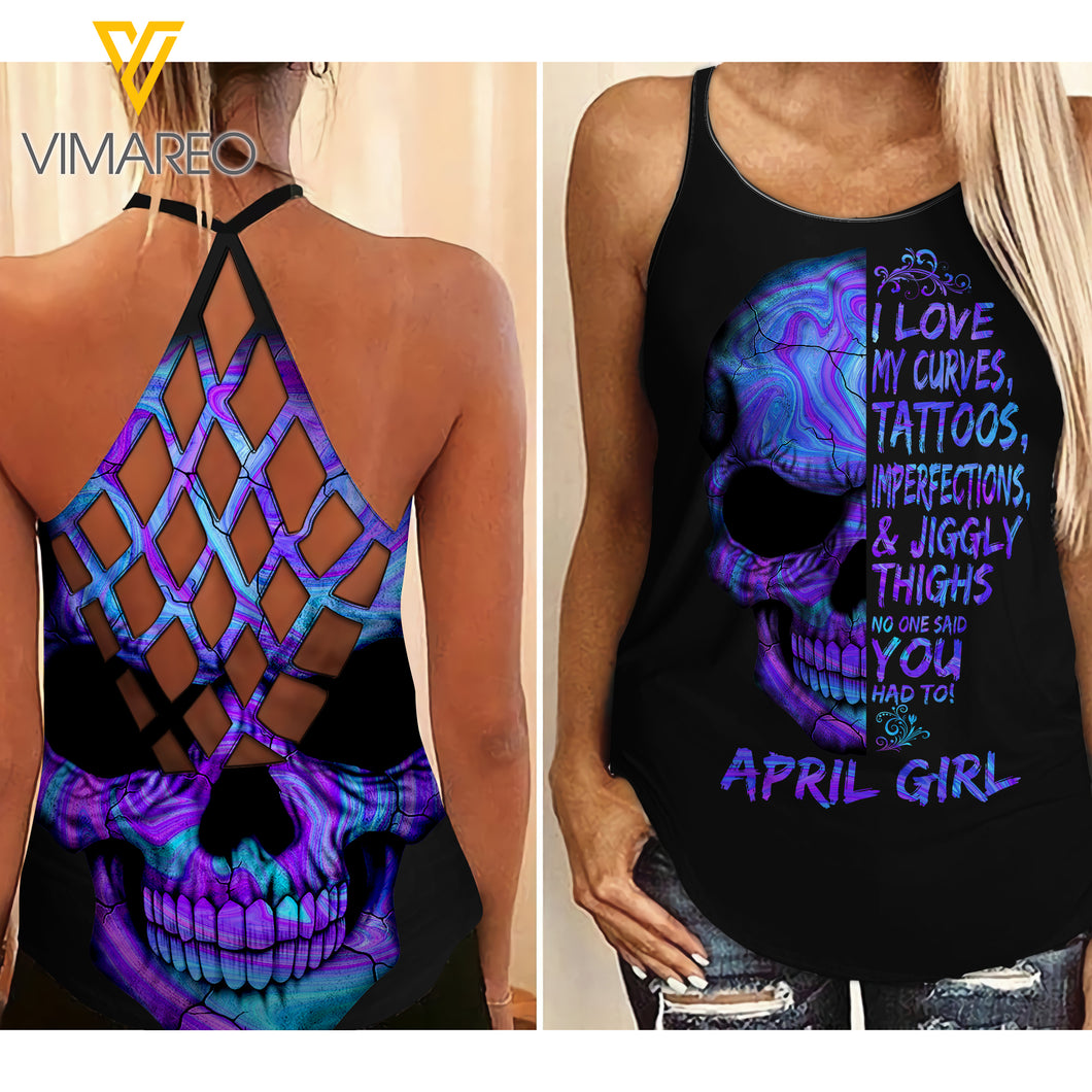 April Girl Criss-Cross Open Back Camisole Tank Top CNSHE